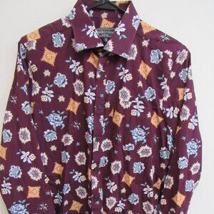 Paisley & Gray Multicolor Floral Pattern Long Sleeve Button-Up Shirt Medium